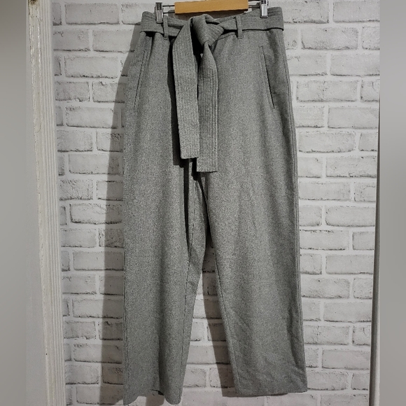 Aritzia Wilfred Wool Cashmere Blend Belted Cropped Trousers size 8 - Picture 2 of 9